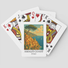 Vintage Amalfi-kusten Italien Illustration Casinokort