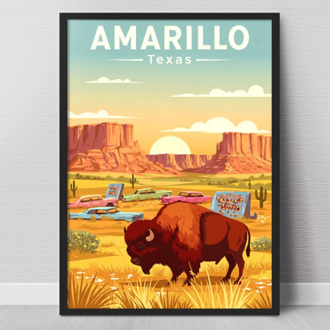 Vintage Amarillo Texas Poster (Skapare uppladdad)