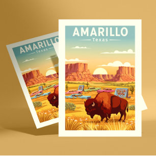Vintage Amarillo Texas Vykort