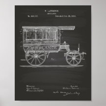Vintage Ambulance 1889 Patent Art Chalkboard