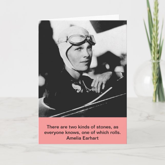 Vintage Amelia Earhart Photo Kort (Framsida)