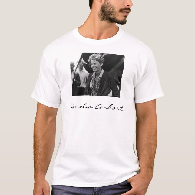 Vintage Amelia Earhart Photo Porträtt Tee (Framsida)