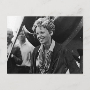 Vintage Amelia Earhart Photo Porträtt Vykort