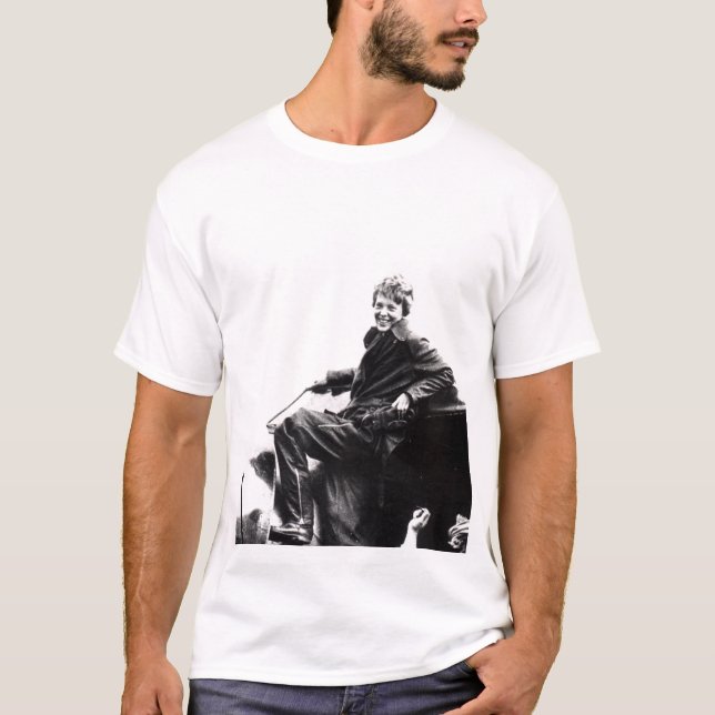 Vintage Amelia Earhart Photo T Shirt (Framsida)