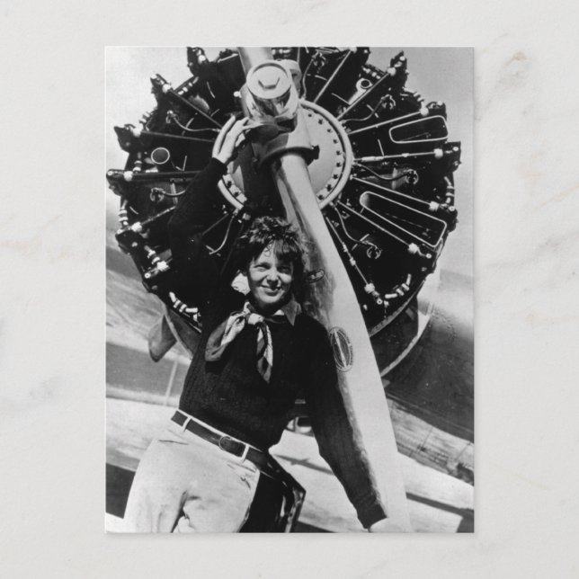 Vintage Amelia Earhart Photo Vykort (Framsida)