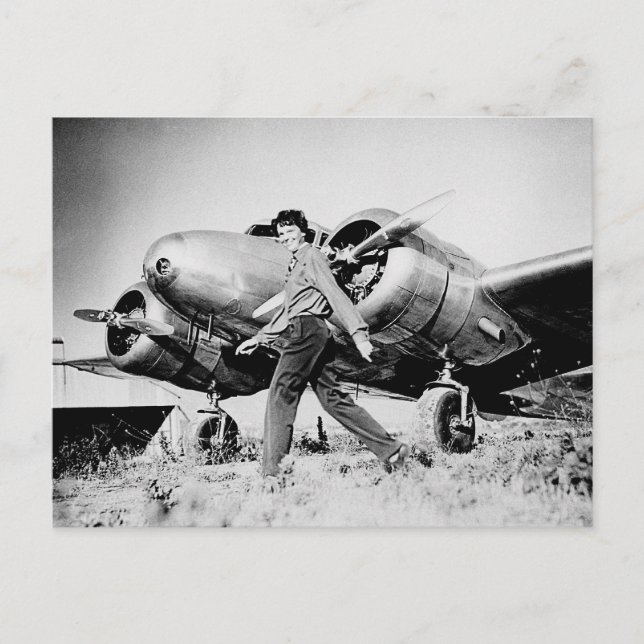 Vintage Amelia Earhart Photo Vykort (Framsida)