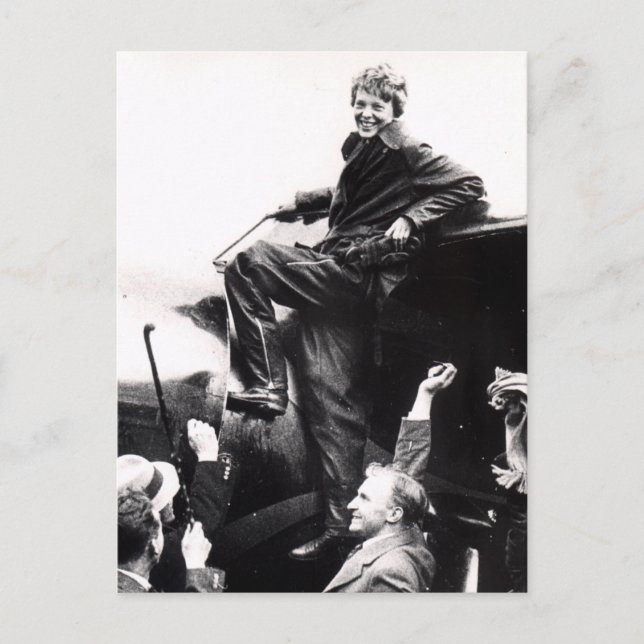 Vintage Amelia Earhart Photo Vykort (Framsida)