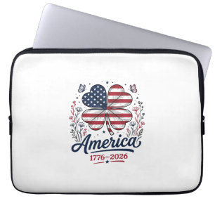 Vintage America 1776 2026 Patriotisk Klöver Tröja_ Laptop Fodral