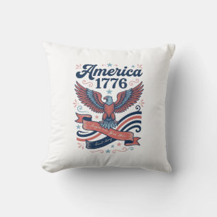 Vintage America 1776 Örn Patriotisk Shirt Design_ Kudde