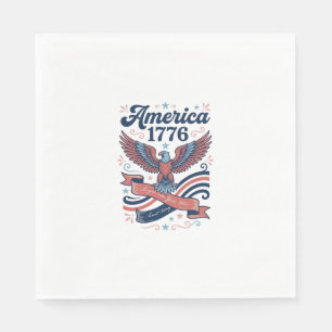 Vintage America 1776 Örn Patriotisk Shirt Design_ Pappersservett