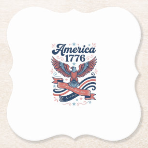 Vintage America 1776 Örn Patriotisk Shirt Design_ Underlägg Papper