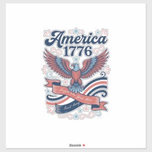 Vintage America 1776 Örn Patriotisk Shirtsdesign_ Klistermärken