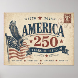 Vintage America 250 år av frihet Poster