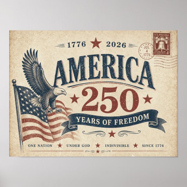 Vintage America 250 år av frihet Poster (Framsidan)