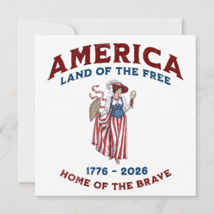 Vintage America 250-årsjubileum 1776-2026 Inbjudningar