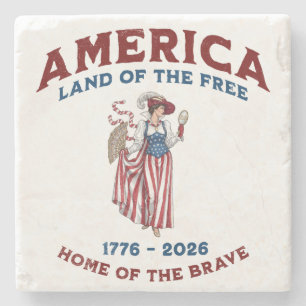 Vintage America 250-årsjubileum 1776-2026 Stenunderlägg