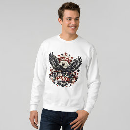 Vintage America 250 Vitklöverörn 1776-2026 Patriot Lång Ärmad Tröja