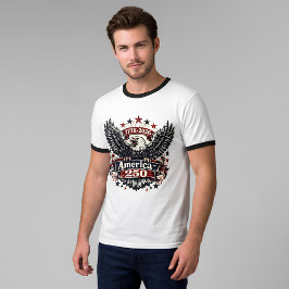Vintage America 250 Vitögd Örn 1776-2026 Patriotis T Shirt