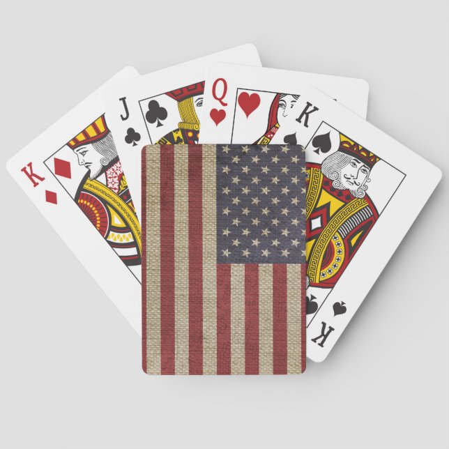Vintage America Flagga Casinokort (Baksidan)