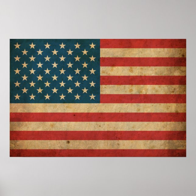 Vintage America Flagga Poster (Framsidan)