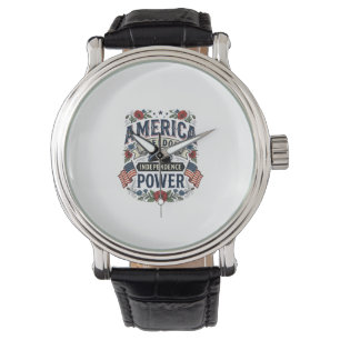 Vintage America Frihet Patriotisk Shirt Design_1 Armbandsur