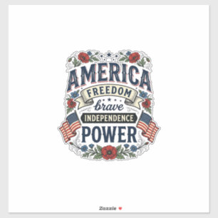 Vintage America Frihet Patriotisk Shirt Design_1 Klistermärken