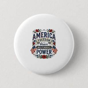 Vintage America Frihet Patriotisk T-Shirt Design_1 Knapp