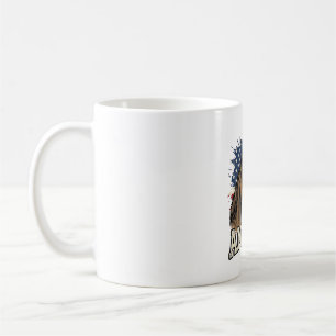 Vintage America Häst Örn Patriotisk Vektor Desig Kaffemugg