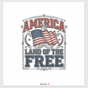 Vintage America Land Of The Free Patriotisk Tröja  Klistermärken