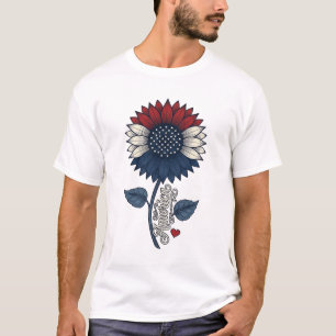 Vintage America Solros Patriotisk Shirt Design ( T