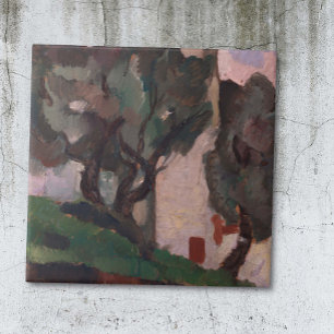 Vintage American Artwork liggande målning Kakelplatta