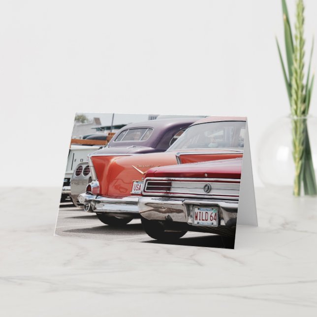 Vintage American Classic Car Älskare Notecard Kort (Framsida)