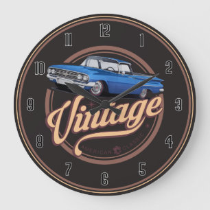 Vintage American Classic El Camino Large Clock Stor Klocka