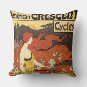Vintage American Crescent Cycles Advertisement Kudde