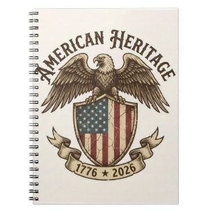 Vintage American Eagle Shield 2026 Semiquincentenn Anteckningsbok