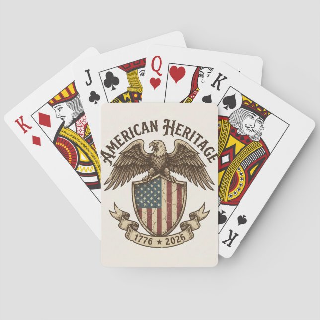 Vintage American Eagle Shield 2026 Semiquincentenn Casinokort (Baksidan)