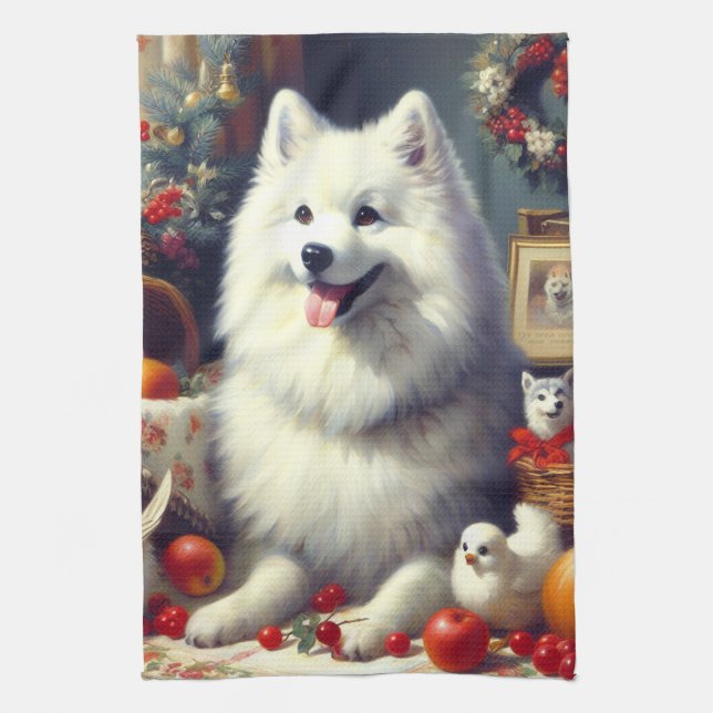 Vintage American Eskimo Painting Kökshandduk (Vertikal)