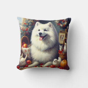 Vintage American Eskimo Painting Kudde