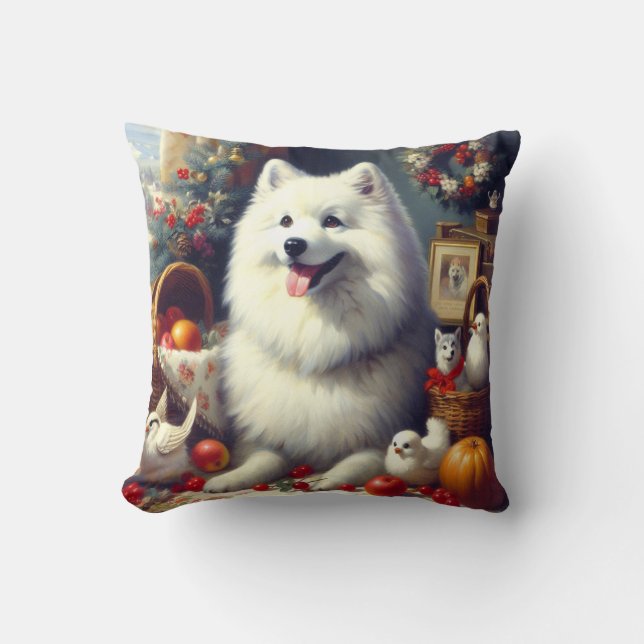 Vintage American Eskimo Painting Kudde (Framsida)