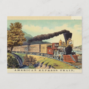 Vintage American Express Tåg Vykort