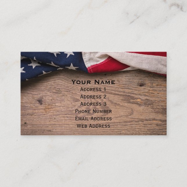 Vintage American Flag Border Visitkort (Framsida)
