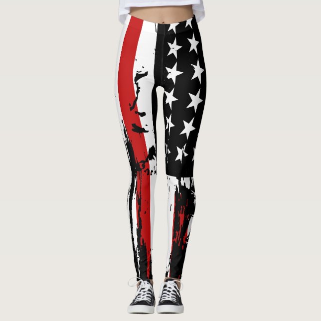 Vintage American Flag  Leggings (Framsida)