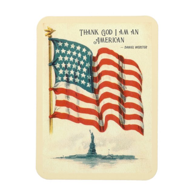 Vintage American Flag Statue of Liberty Magnet (Vertikal)