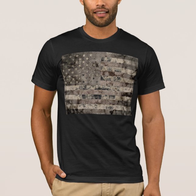 Vintage American Flagga 5 T Shirt (Framsida)