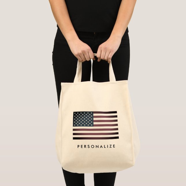 Vintage American flagga anpassningsbar livsmedel t Tygkasse (Framsida (produkt))