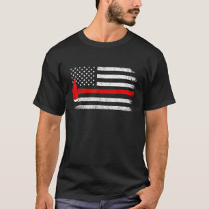 Vintage American Flagga Ax Thin Red Line Firefight T Shirt