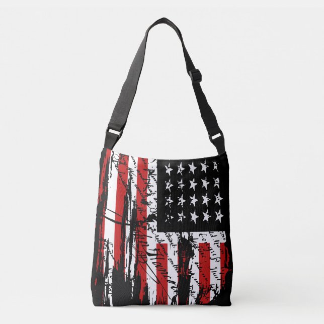 Vintage American Flagga Axelväska (Framsida)