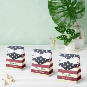 Vintage American flagga bröllopsfest-förmånruta Presentaskar