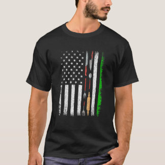 Vintage American Flagga Cooking St. Patricks Day M T Shirt