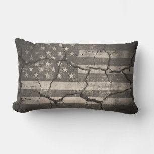Vintage American Flagga Cracks Lumbarkudde